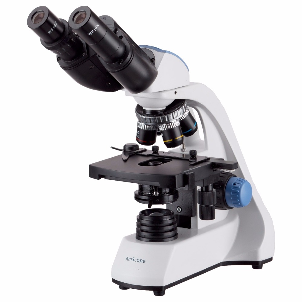 Microscope Compound 40X - Microscópio composto binocular LED AmScope 40X-2000X