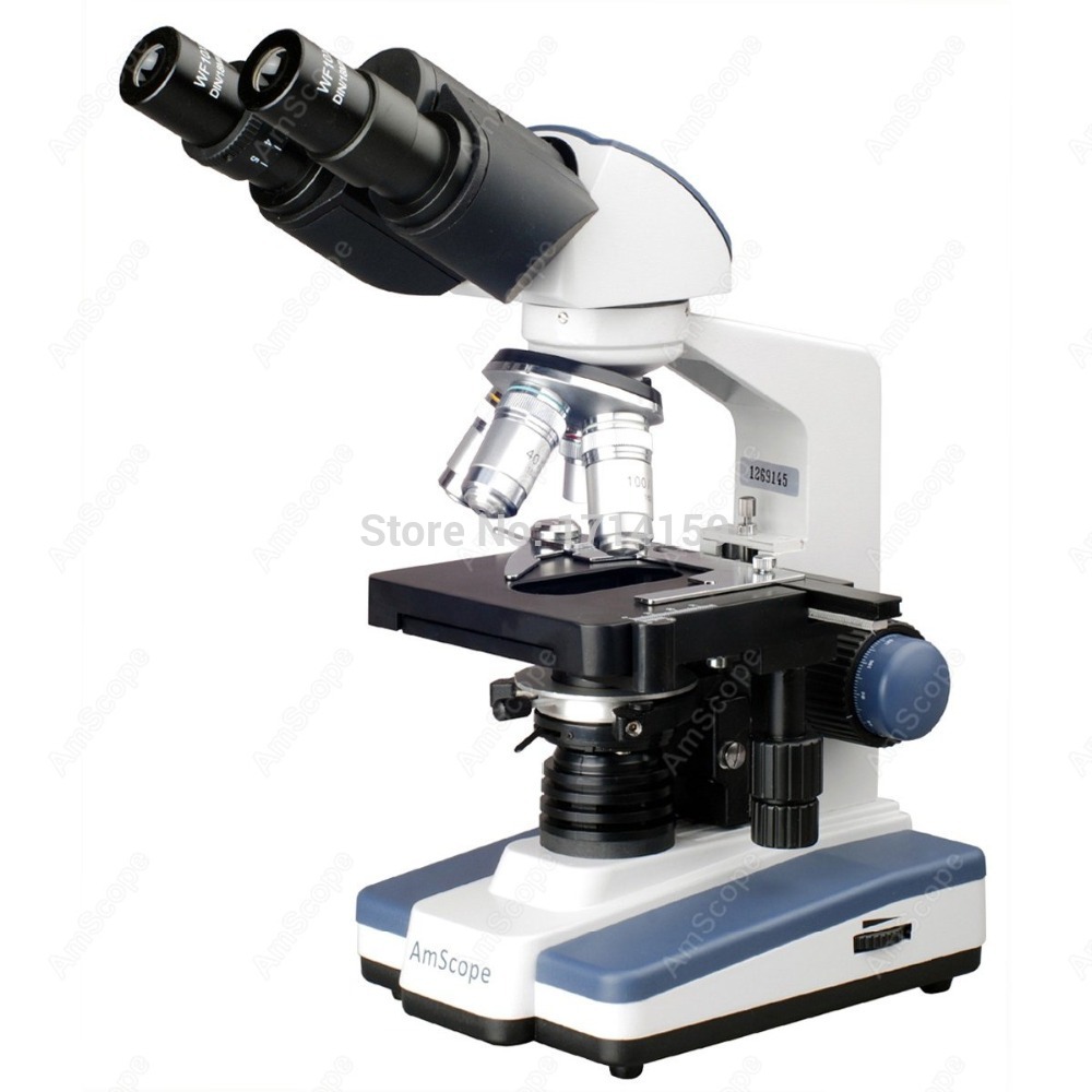 Amscope Microscope Compound 40X-1000X - Microscópio Binocular LED AmScope para Estudantes