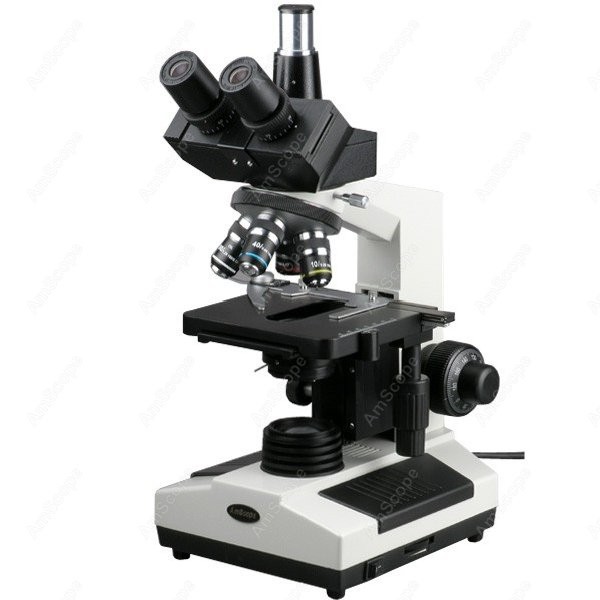 Microscope Compound 40X - Microscópio Biológico Trinocular AmScope Série T390