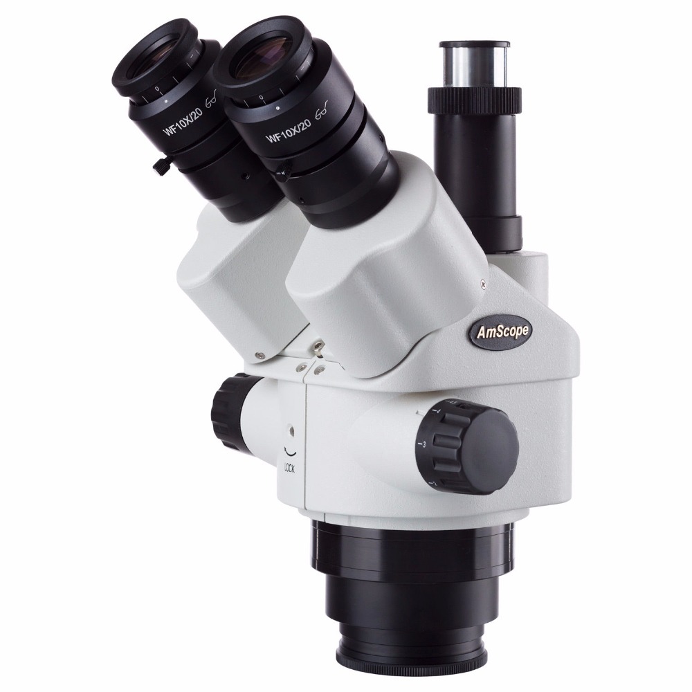 Amscope Microscope Stereo 7X-45X - Microscópio Estéreo Trinocular Simul Focal AmScope