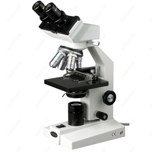 Amscope Microscope Compound 40X-1000X - Microscópio Biológico Binocular AmScope Série B100