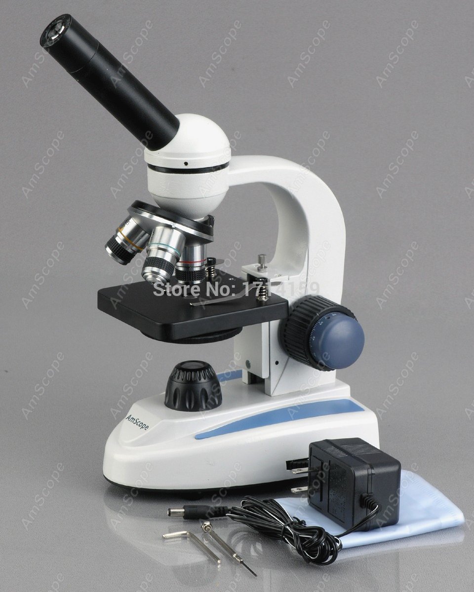 Microscópio Monocular Rotativo - Amscope Microscope Compound 40X-1000X avaliação e preço