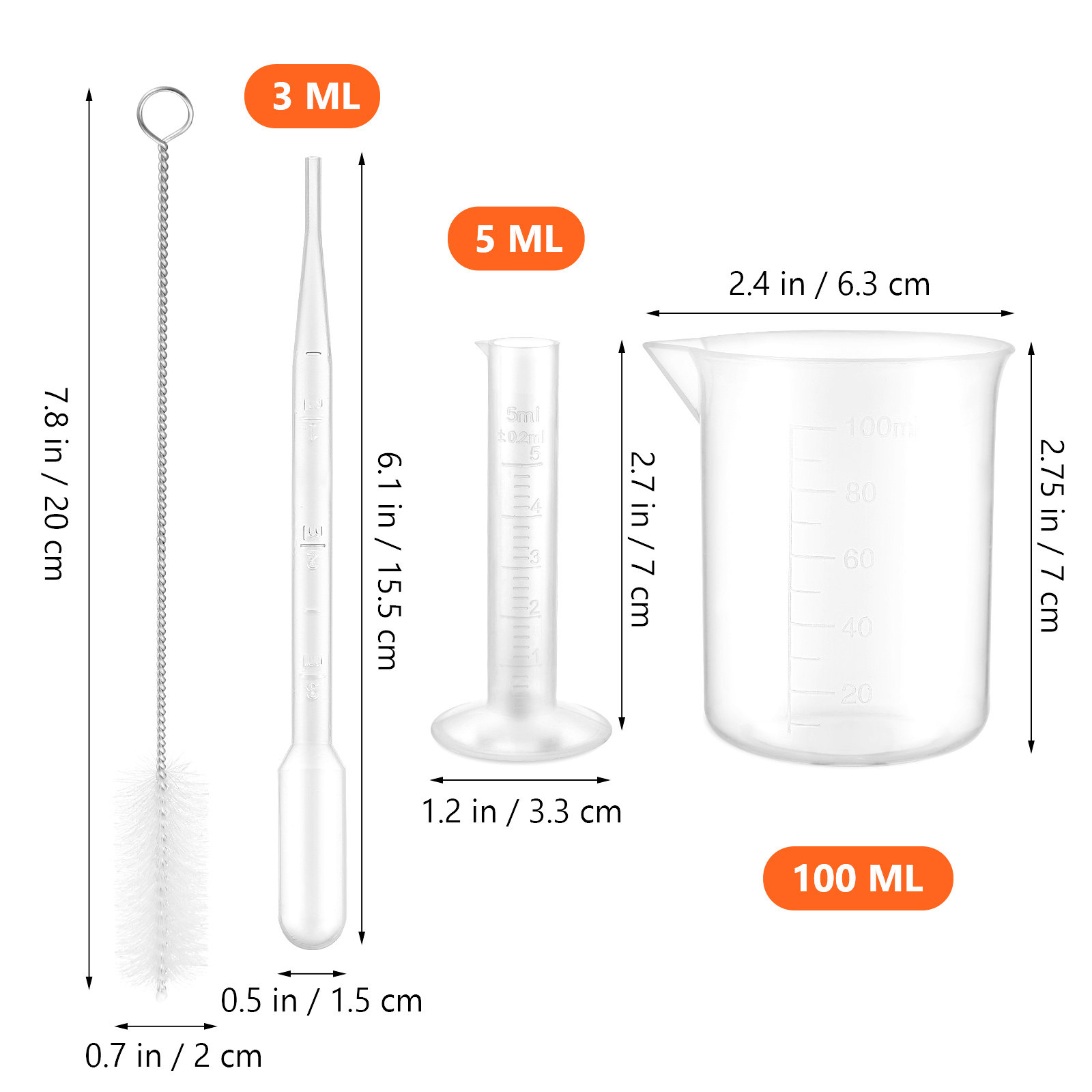 1 conjunto de cilindros gradua - Science Experiment avaliação e preço
