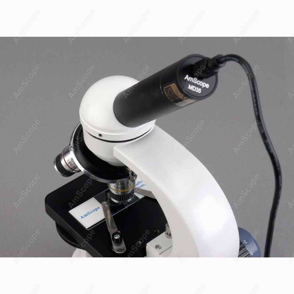 Microscópio Monocular Sem Fio  - Amscope Microscope Compound 40X-1000X avaliação e preço